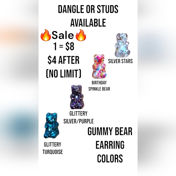 Handmade/Resin Gummy Bear Earrings - Picture 3 of 3